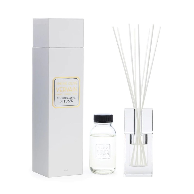 Limone Olive Vervain 140ml Bevelled Crystal Diffuser