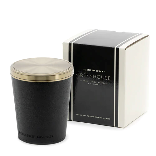 Greenhouse 900G Vegan Leather Candle Scented Space 1