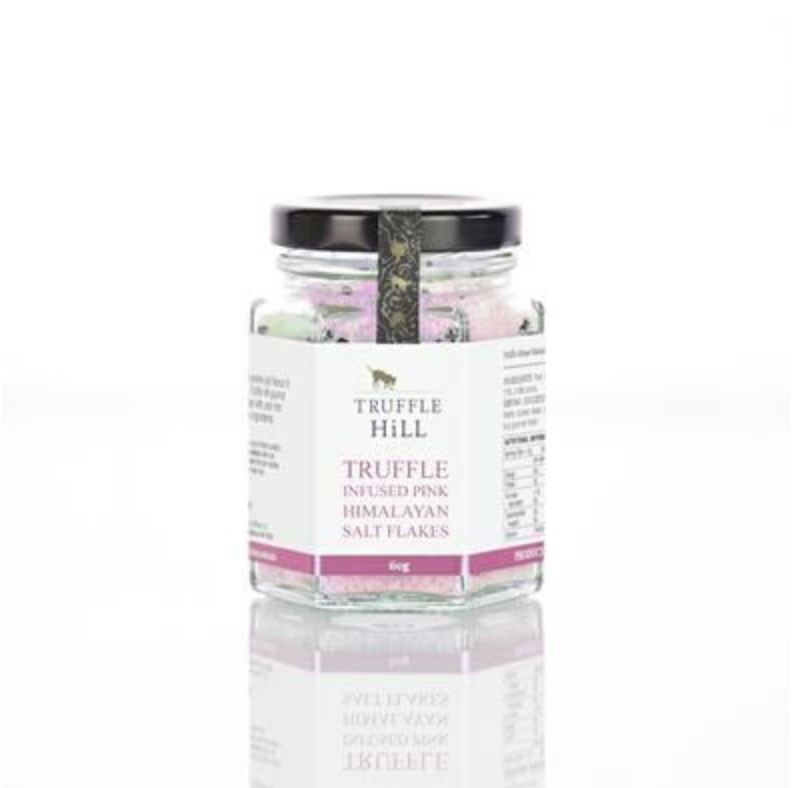 Truffle Hill Mustard Infused Pink Himalayan Salt Flakes